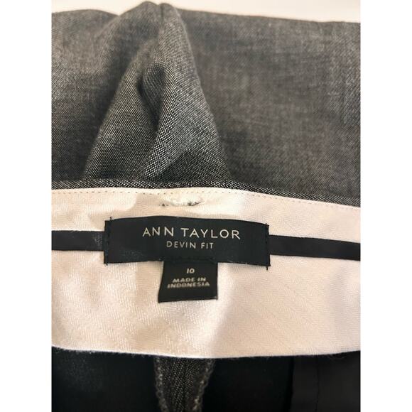 Ann Taylor Women's Gray Straight Leg Devin Fit Dress Pants Slacks Size 10 - Picture 8 of 10